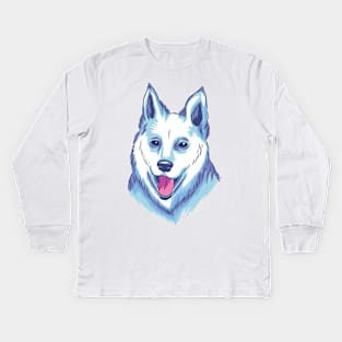 White German Shepherd Unisex T-Shirt , Shepherd Mom Shirt , Shepherd Dad Shirt Tee and Top #9094 Kids Long Sleeve T-Shirt